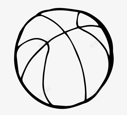 手绘篮球图标svg_新图网 https://ixintu.com 手绘篮球