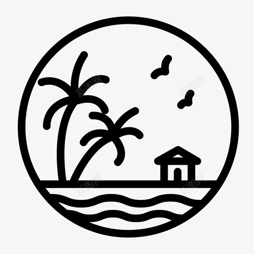 自然海滩小屋图标svg_新图网 https://ixintu.com 大海 小屋 棕榈树 海滩 自然 自然图标版本2
