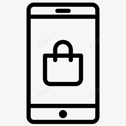 网上购物购物袋手机图标svg_新图网 https://ixintu.com 手机 电子商务1 网上购物 购物袋