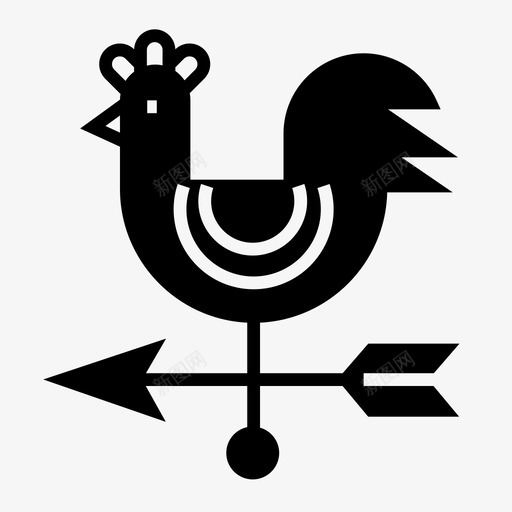 风向标公鸡方向图标svg_新图网 https://ixintu.com 公鸡 农场字形图标 方向 风向标