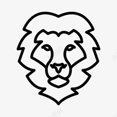 狮子动物脸图标图标