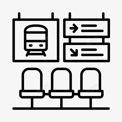 铁路旅程终点站图标svg_新图网 https://ixintu.com 旅程 火车站 终点站 运输 铁路