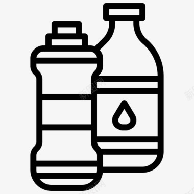 免费水瓶子食物和餐厅图标图标