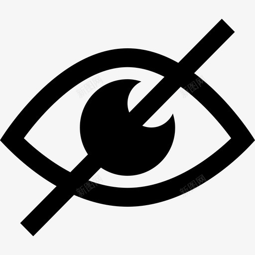 看不见的否认的眼睛图标svg_新图网 https://ixintu.com 否认的 看不见的 眼睛 禁止的 粗轮廓 视野
