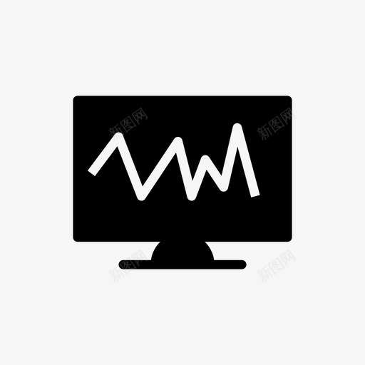 监视器lcd医疗图标svg_新图网 https://ixintu.com lcd 医学字形图标 医疗 屏幕 监视器 脉冲