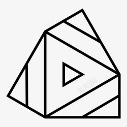 三角漂浮块抽象三维块图标高清图片