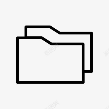文件夹文件简单的线图标图标