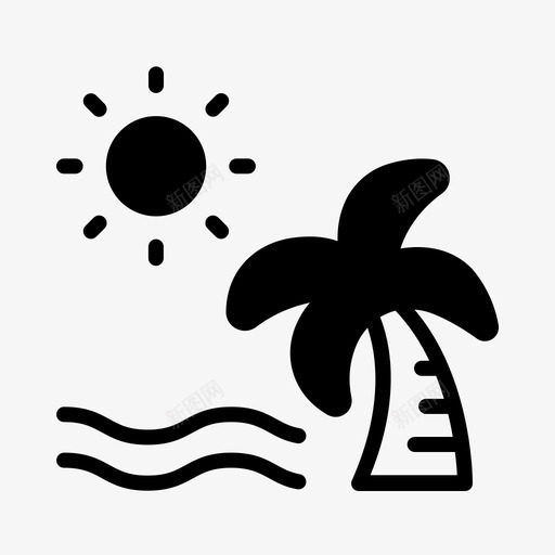 海滩户外海边图标svg_新图网 https://ixintu.com 夏季 夏季日光浴 度假 户外 海滩 海边
