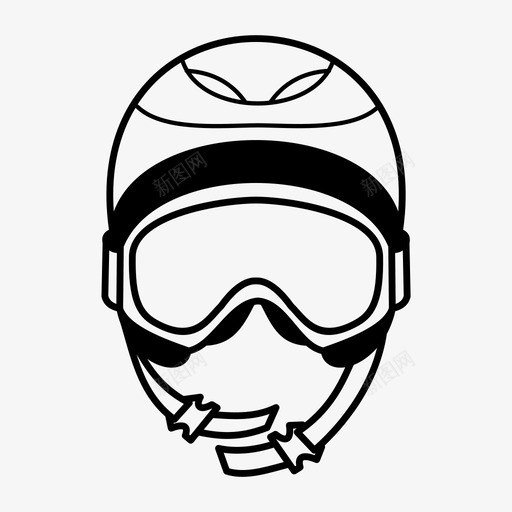 防护头盔山地滑雪板图标svg_新图网 https://ixintu.com 冬季运动 山地 滑雪板 防护头盔