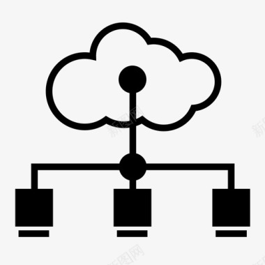 云网络云计算互联网图标图标