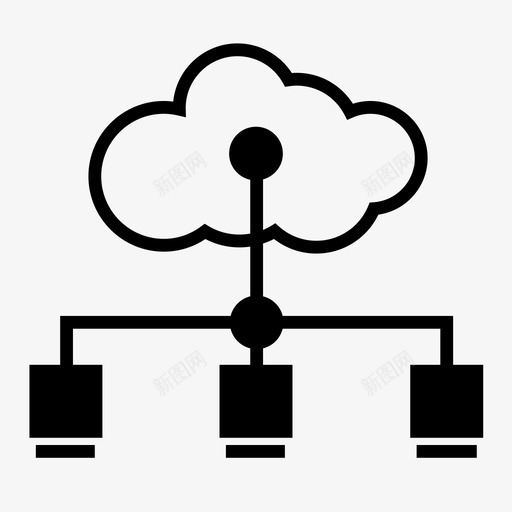云网络云计算互联网图标svg_新图网 https://ixintu.com 云网络 云计算 互联网 数据库网络字形图标 网络