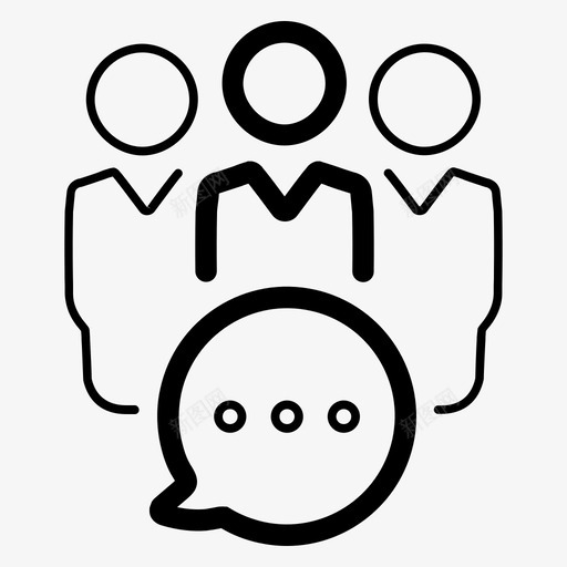 团队沟通对话讨论图标svg_新图网 https://ixintu.com 团队合作 团队沟通 对话 小组 概述业务图标集4 讨论
