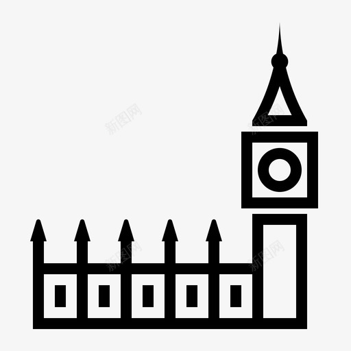 大本钟英国伦敦图标svg_新图网 https://ixintu.com 伦敦 大本钟 英国 著名的建筑