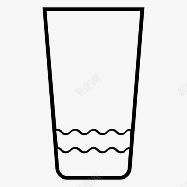 玻璃水四分之一数量容器图标图标
