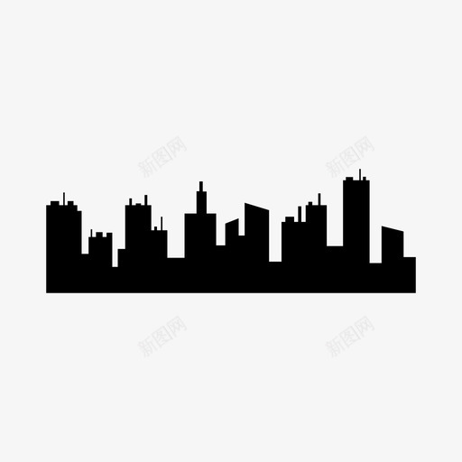 城市天际线建筑现代图标svg_新图网 https://ixintu.com 城市天际线 建筑 现代