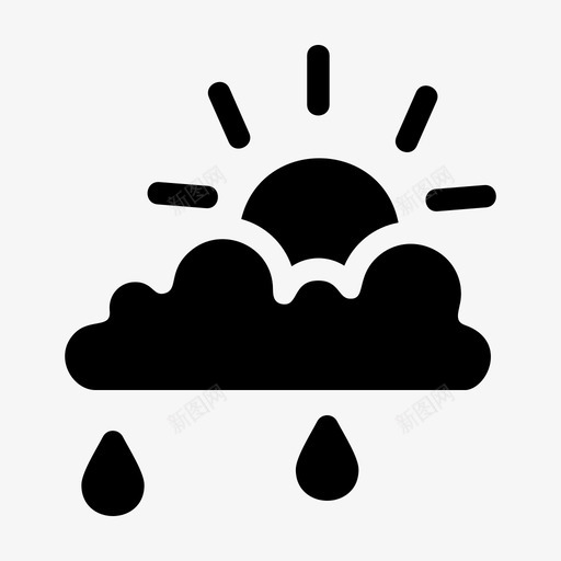 日落下雨天气状况图标svg_新图网 https://ixintu.com 下雨 天气状况 天气要素 日落