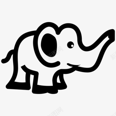大象非洲动物图标图标