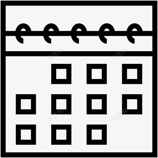 日历日期日程表图标svg_新图网 https://ixintu.com 公司线图标 挂历 日历 日期 日程表 时间表