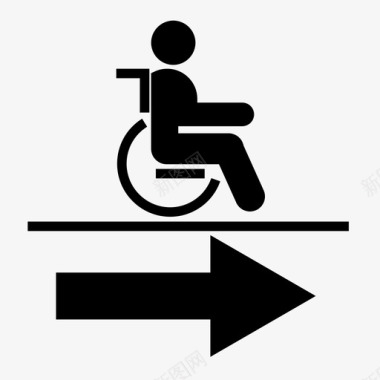 轮椅无障碍方向方向标志右方向图标图标
