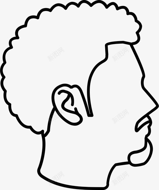 非洲式发型迷你图标svg_新图网 https://ixintu.com 发型 男性发型轮廓 短 迷你 非洲式