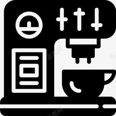 浓缩咖啡机烹饪饮食图标图标