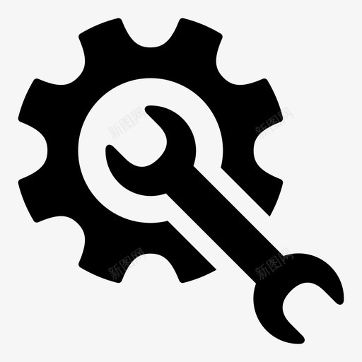 修理齿轮维护图标svg_新图网 https://ixintu.com 修理 工具 扳手 维护 齿轮