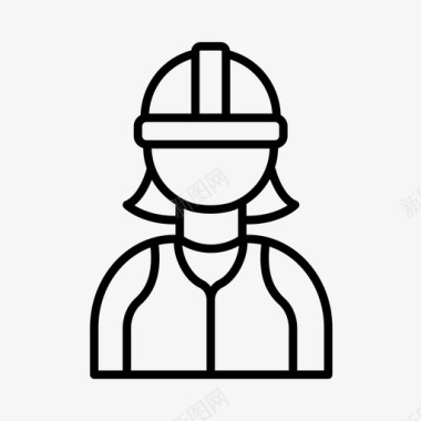 建筑工人女性人图标图标