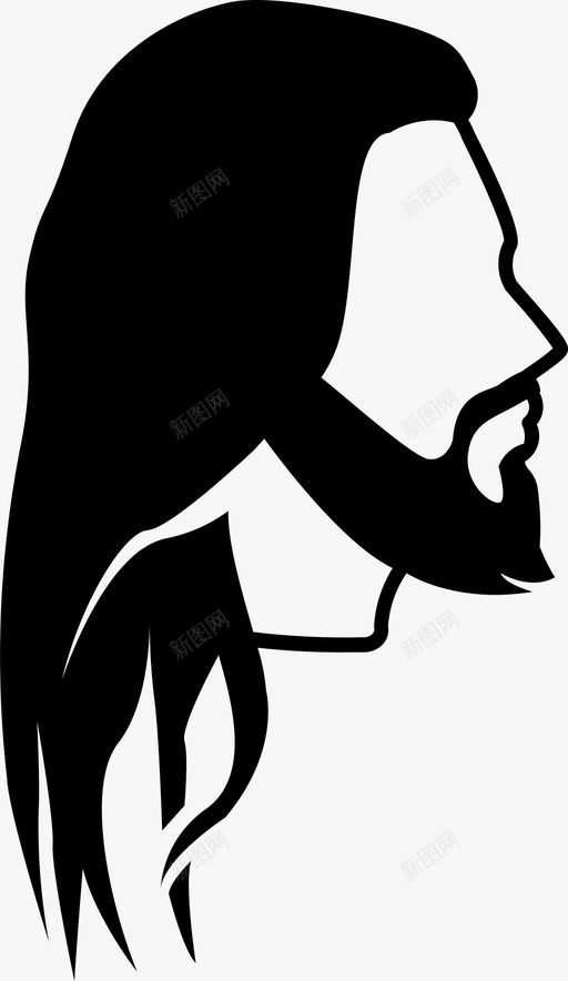 头发剪耶稣图标svg_新图网 https://ixintu.com 剪 头发 男式 耶稣 长发