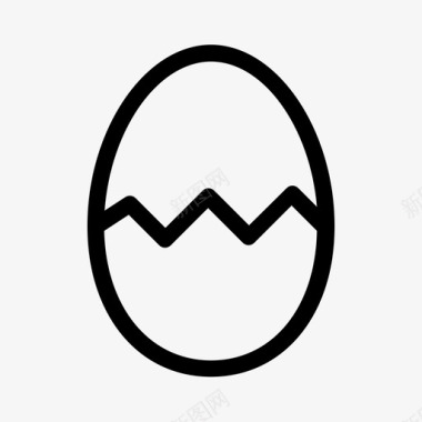 复活节彩蛋碎鸡蛋图标图标
