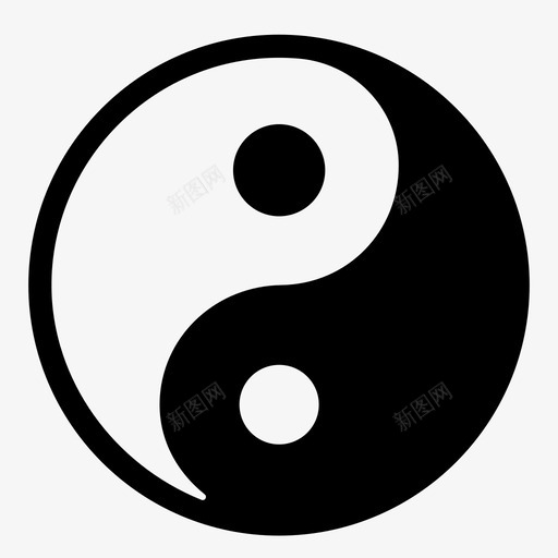 阴阳中国风水图标svg_新图网 https://ixintu.com 中国 宗教 道 阴阳 风水