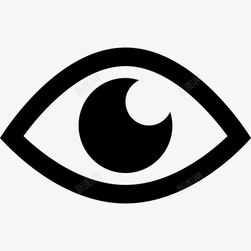 眼睛视力视野图标svg_新图网 https://ixintu.com 可见 眼睛 粗轮廓 视力 视野