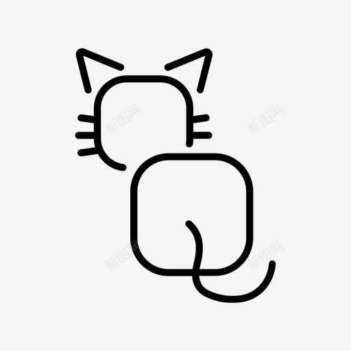 猫动物小猫图标svg_新图网 https://ixintu.com 动物 坐着 宠物 小猫 猫