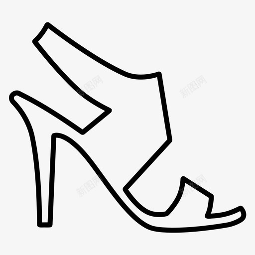高跟鞋时尚鞋类图标svg_新图网 https://ixintu.com 凉鞋 时尚 鞋 鞋类 高跟鞋 高跟鞋v2