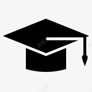 教育学术帽毕业帽图标图标