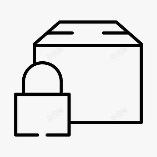 锁包箱送图标svg_新图网 https://ixintu.com 包 物流2个间隙薄 箱 送 锁包
