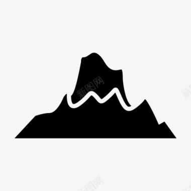 山岩石山谷图标图标