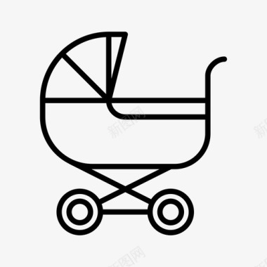 婴儿车婴儿育儿图标图标