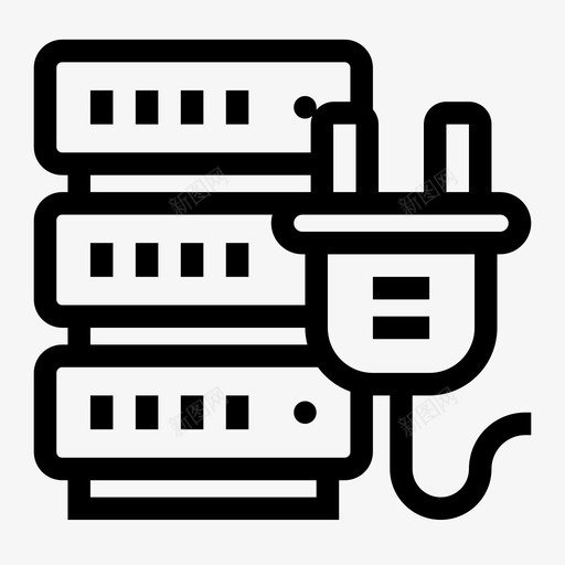 电源数据数据库图标svg_新图网 https://ixintu.com 插头 数据 数据库 数据库和服务器 服务器 电源
