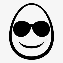 矢量笑脸蛋带太阳镜的笑脸蛋头表情复活节表情图标高清图片