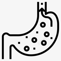 胃胀气胃食管反流酸消化图标高清图片