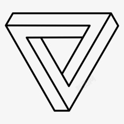 彭罗斯彭罗斯三角深奥的不可能的三角形图标高清图片