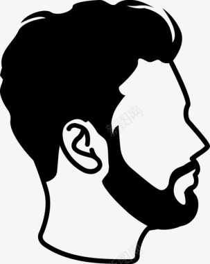 发型胡须男性图标图标
