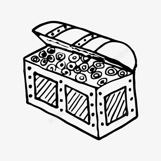 宝箱黄金藏宝图标svg_新图网 https://ixintu.com 囤积 宝箱 手绘 藏宝 黄金