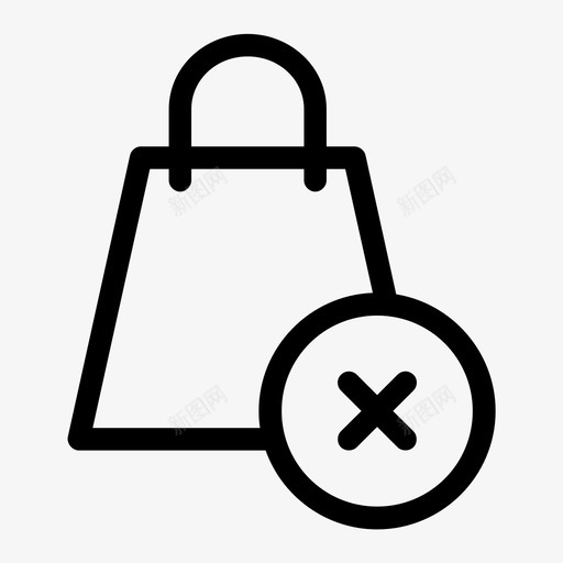 袋子移除取消购物图标svg_新图网 https://ixintu.com 取消 商店 电子商务媒介 袋子移除 购物