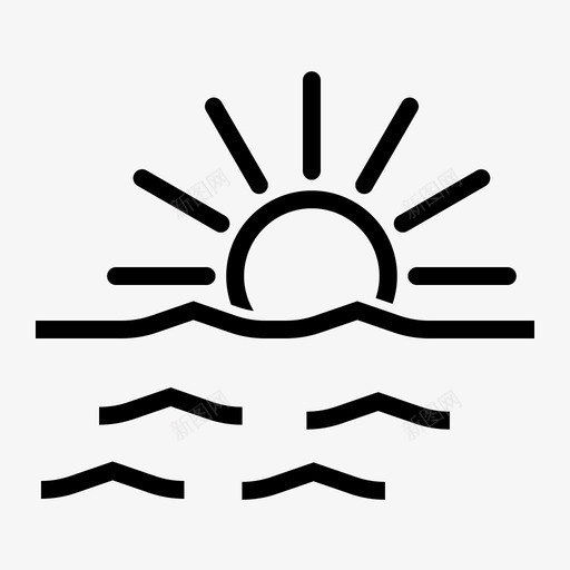 平静的大海平静阳光图标svg_新图网 https://ixintu.com 天气 平静 平静的大海 阳光