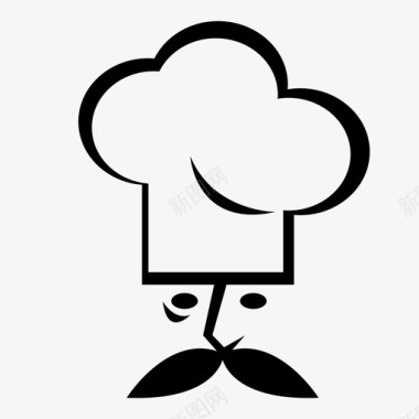 厨师长厨师帽子图标图标