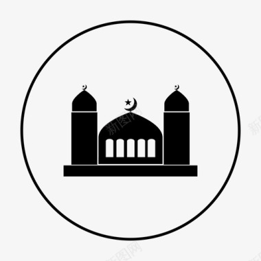 清真寺信仰上帝图标图标