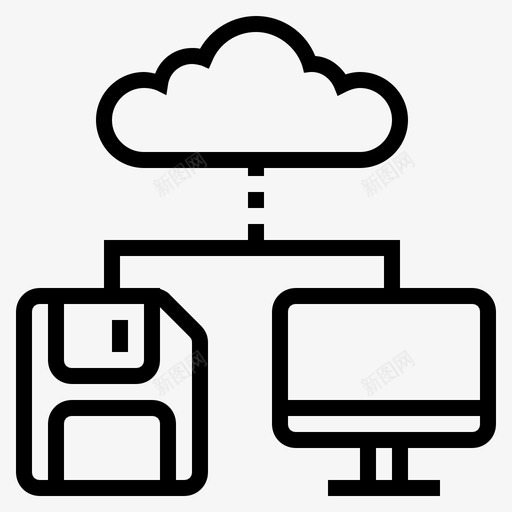 在线备份云联网云存储图标svg_新图网 https://ixintu.com 云存储 云联网 互联网存储 在线备份