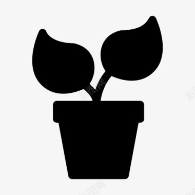 花盆花植物盆图标图标