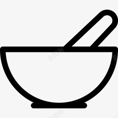 灰浆碗美容院直线型图标图标